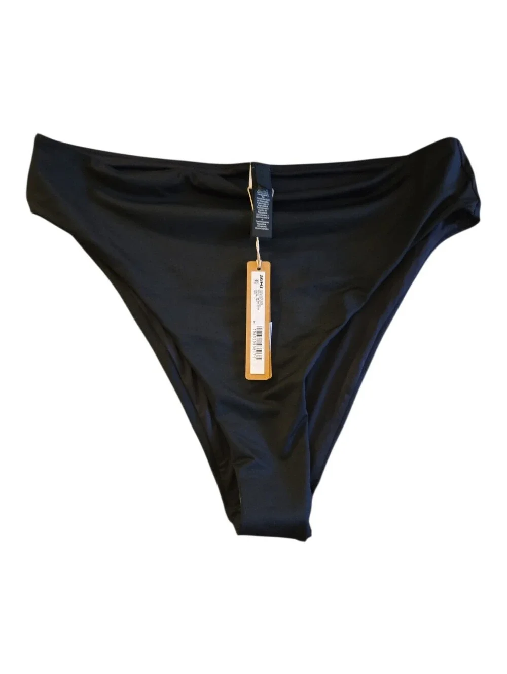 NWT SKIMS Signature Swim Mid Waist Bikini Bottom Onyx Black Large